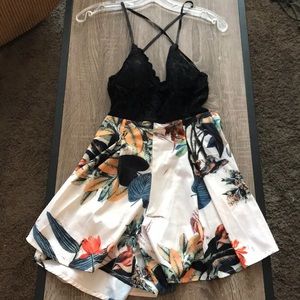 Lace and floral romper from Tobi